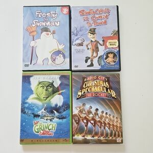 Christmas Family Movies DVD Lot of 4 Frosty, Grinch, Rockettes, Santa Claus